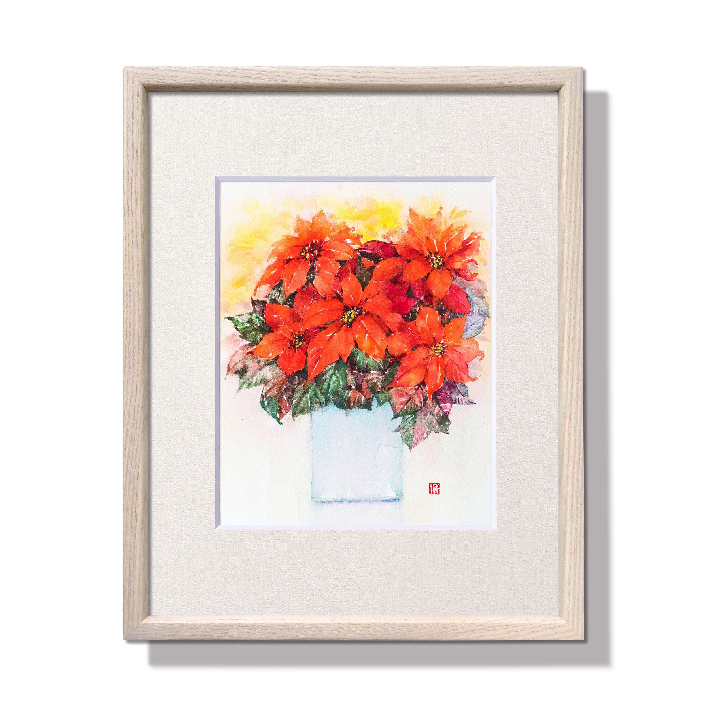 【聖なる願い】水彩原画　額縁付き　一点物　特典付き